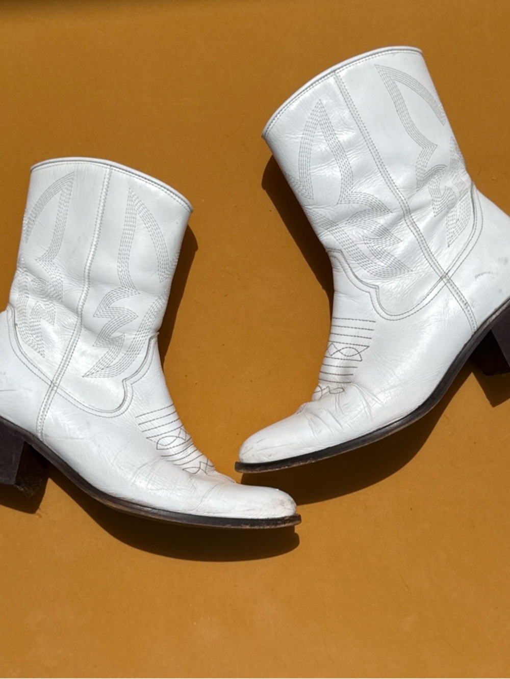 Urban Outfitters White Western Cowboy Ankle Boots